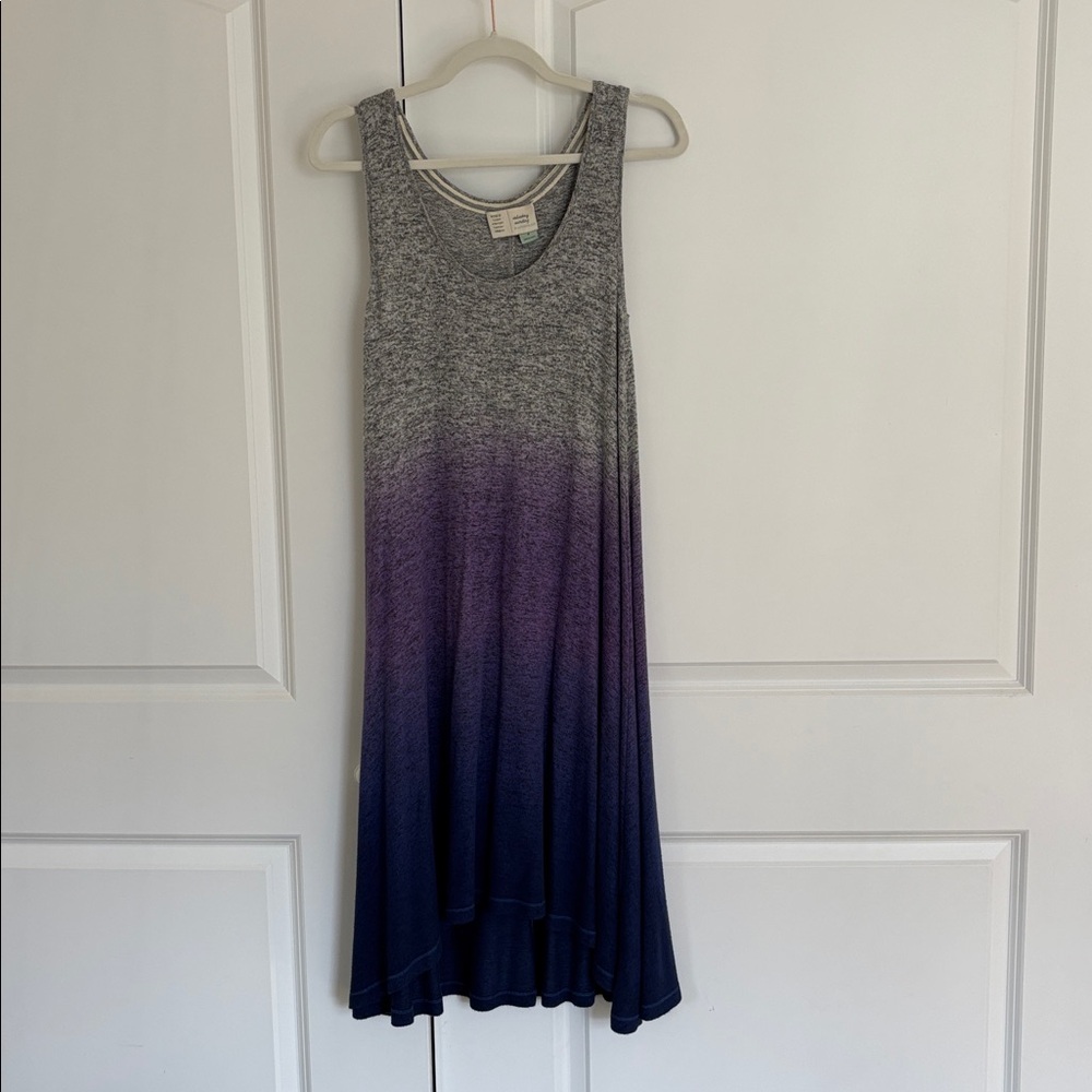 Anthropologie Gray and Purple Ombre Midi Dress - M